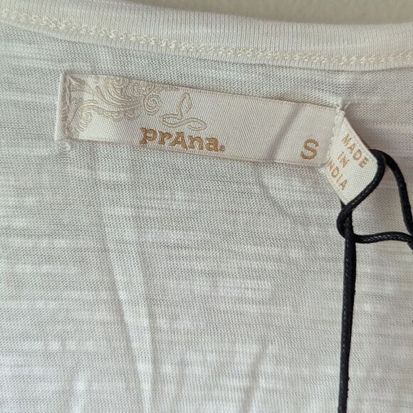 prAna Ocupas Popover Top Small NWT | Soft White Boho Organic Cotton Blouse - Picture 9 of 12